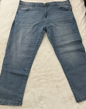 Company Eighty One Mens 50x32 Light Wash Straight Leg Stretch Jeans Denim